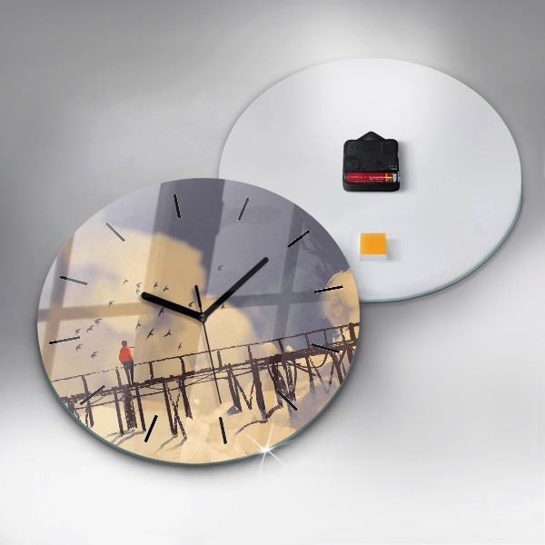 Okrúhle hodiny Muž na starom moste