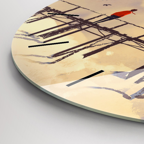 Okrúhle hodiny Muž na starom moste