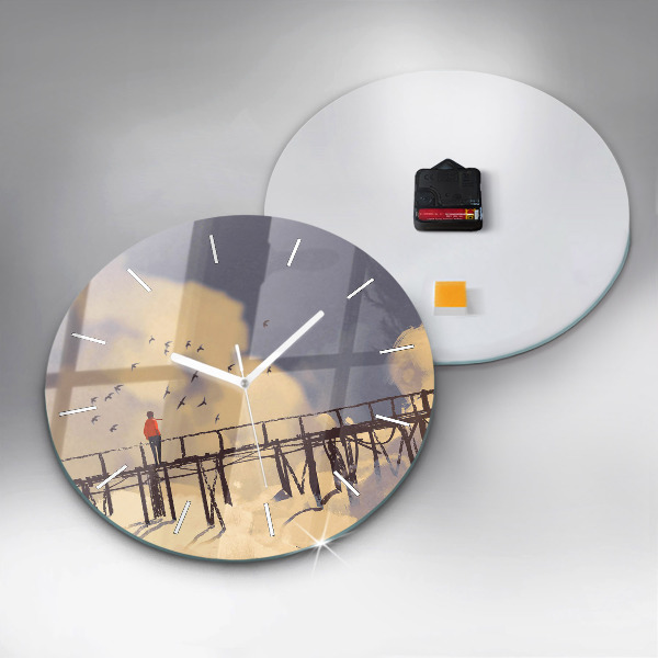 Okrúhle hodiny Muž na starom moste