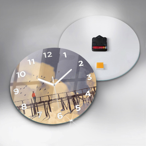 Okrúhle hodiny Muž na starom moste