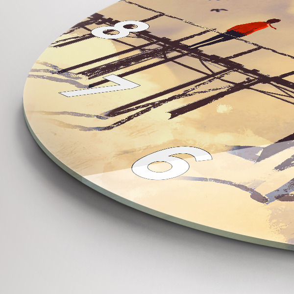 Okrúhle hodiny Muž na starom moste