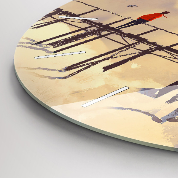 Okrúhle hodiny Muž na starom moste