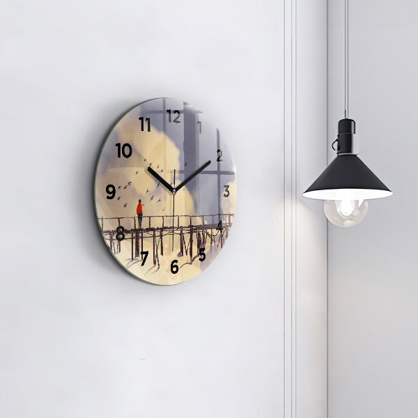 Okrúhle hodiny Muž na starom moste