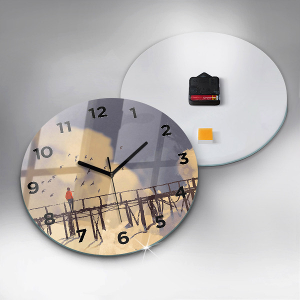 Okrúhle hodiny Muž na starom moste