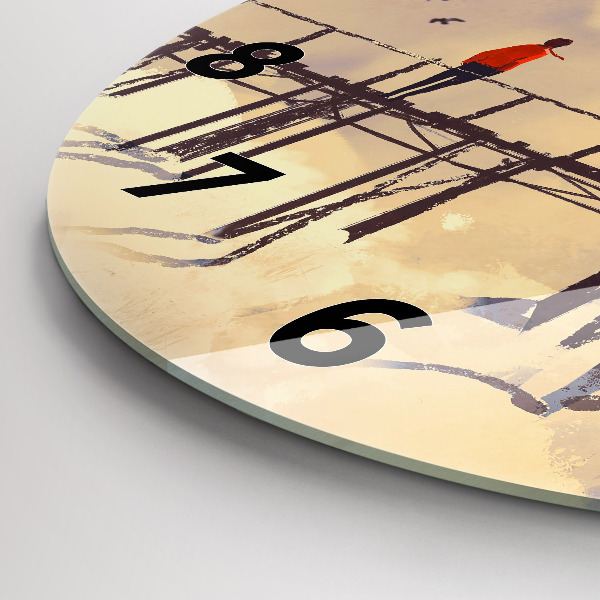 Okrúhle hodiny Muž na starom moste