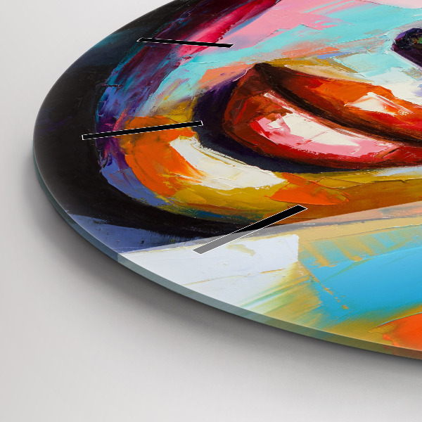 Okrúhle hodiny Farebná ženská tvár