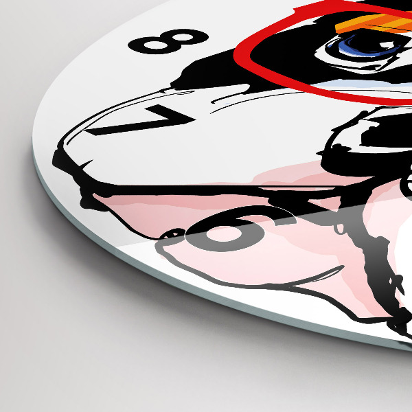 Okrúhle hodiny Francúzsky buldoček s okuliarmi