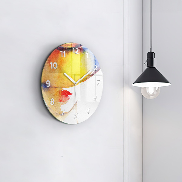 Okrúhle hodiny Žena v klobúku