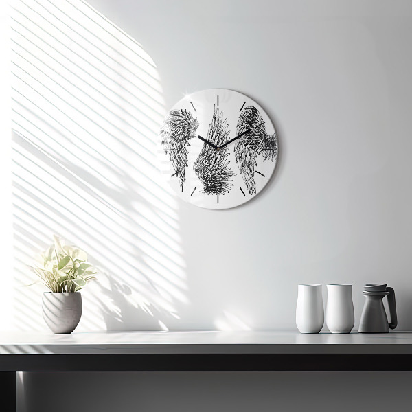 Okrúhle hodiny Anjelské krídla