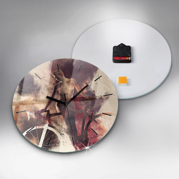 Okrúhle hodiny Žena a bicykel