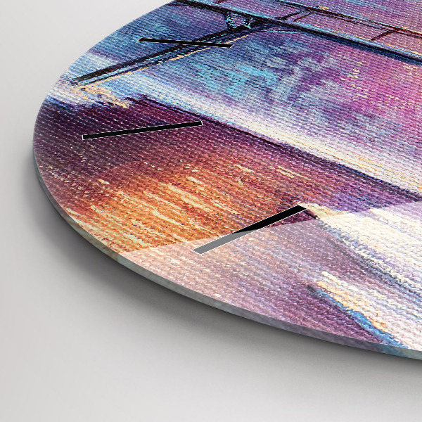 Okrúhle hodiny Vianočný stromček a most