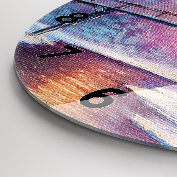 Okrúhle hodiny Vianočný stromček a most