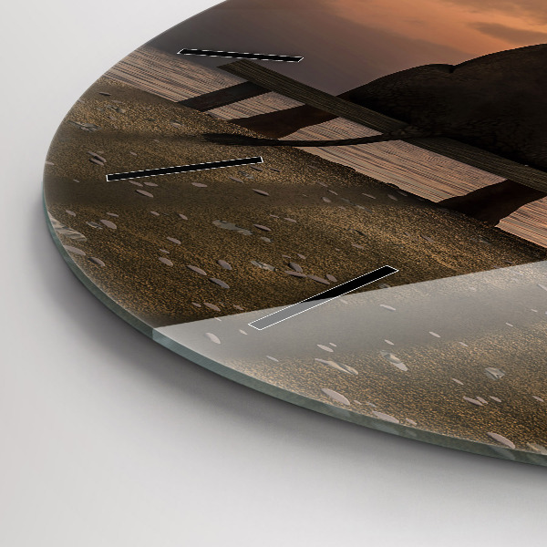 Okrúhle hodiny Zvieratá a západ slnka