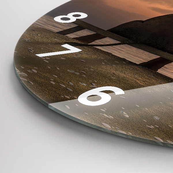 Okrúhle hodiny Zvieratá a západ slnka