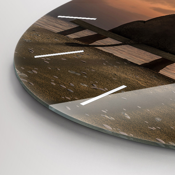 Okrúhle hodiny Zvieratá a západ slnka