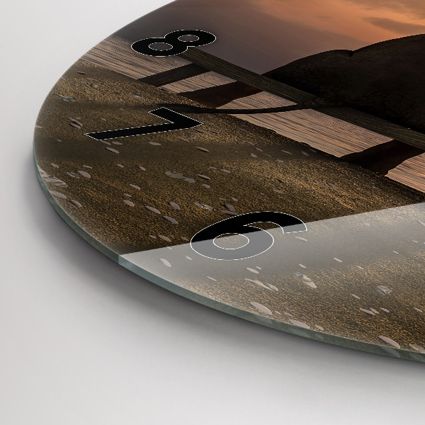 Okrúhle hodiny Zvieratá a západ slnka