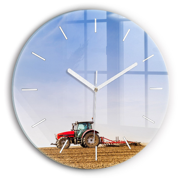 Okrúhle hodiny Farmár v traktore