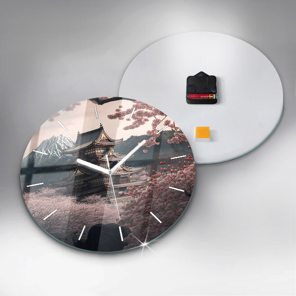 Okrúhle hodiny Veža a kvety v Ázii