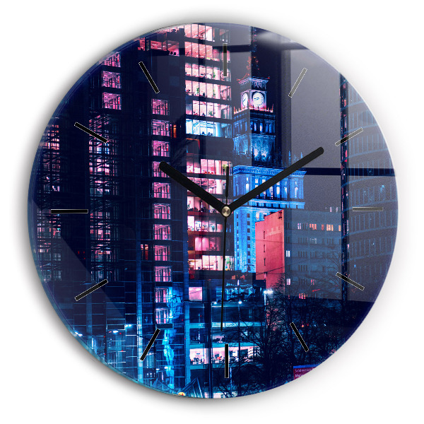 Okrúhle hodiny Varšava v noci