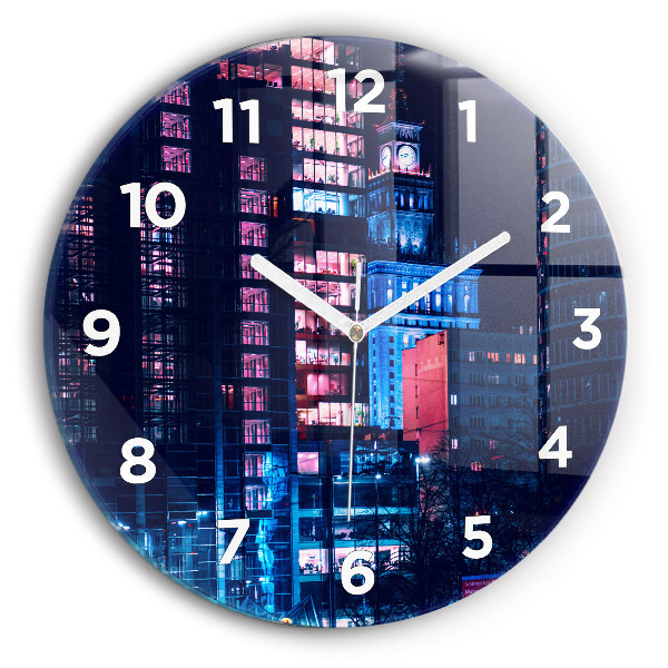 Okrúhle hodiny Varšava v noci