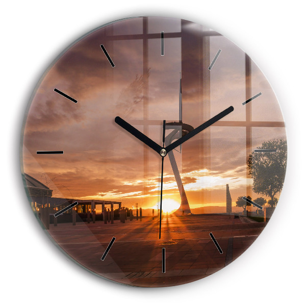 Okrúhle hodiny Olympijský park v Barcelone