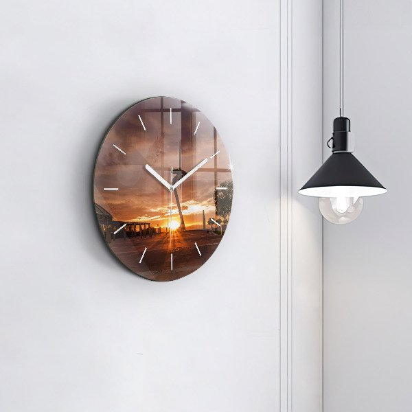 Okrúhle hodiny Olympijský park v Barcelone