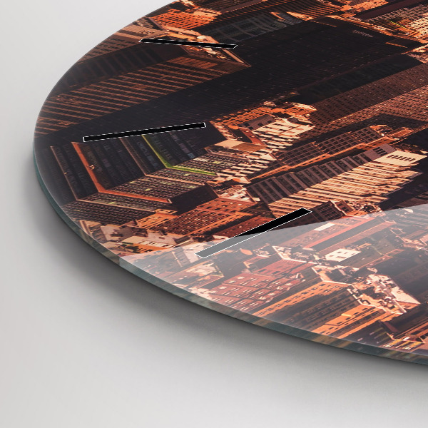 Okrúhle hodiny Panoráma mesta západu slnka