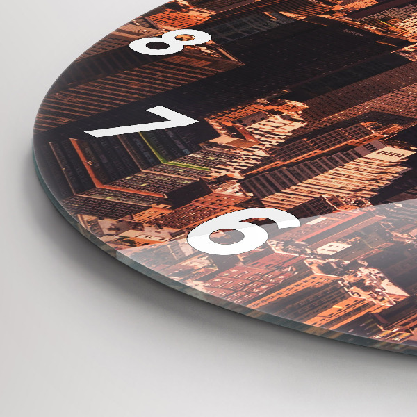 Okrúhle hodiny Panoráma mesta západu slnka