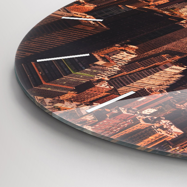 Okrúhle hodiny Panoráma mesta západu slnka