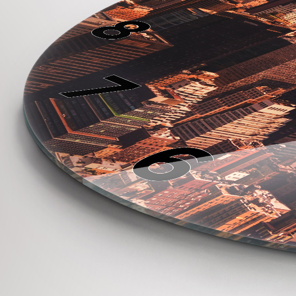 Okrúhle hodiny Panoráma mesta západu slnka