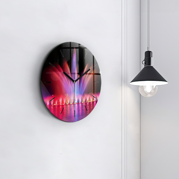 Okrúhle hodiny Vroclavská fontána v noci