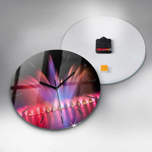 Okrúhle hodiny Vroclavská fontána v noci