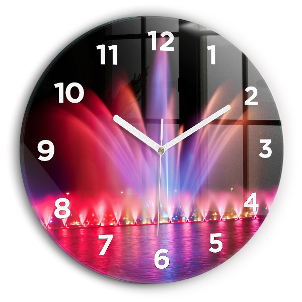 Okrúhle hodiny Vroclavská fontána v noci