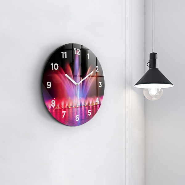 Okrúhle hodiny Vroclavská fontána v noci