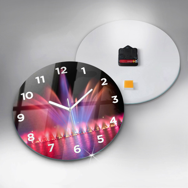 Okrúhle hodiny Vroclavská fontána v noci