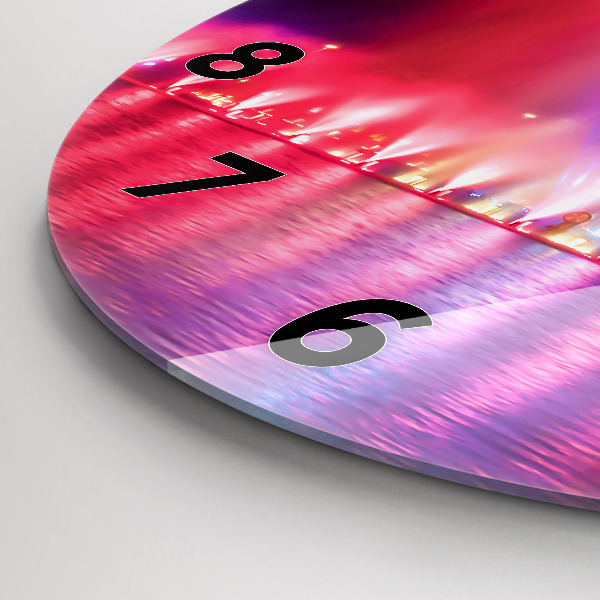 Okrúhle hodiny Vroclavská fontána v noci