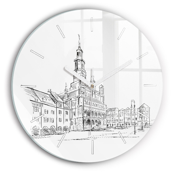 Okrúhle hodiny Náčrt starého mesta Poznaň