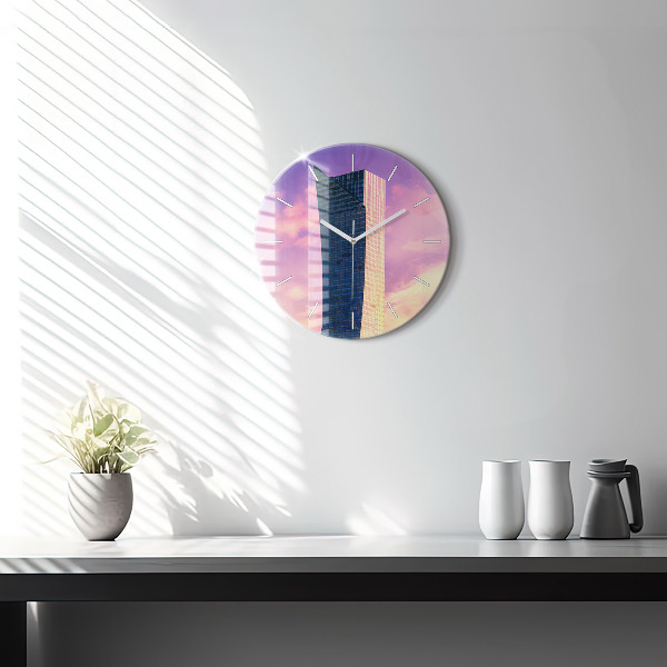 Okrúhle hodiny Mrakodrap vo Varšave