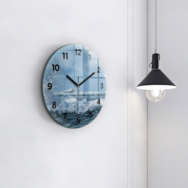 Okrúhle hodiny Fotografie morských vĺn