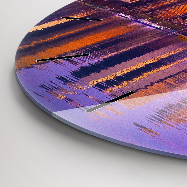 Okrúhle hodiny Pohľad na mrakodrapy USA