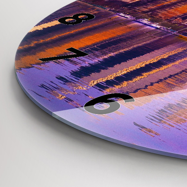 Okrúhle hodiny Pohľad na mrakodrapy USA