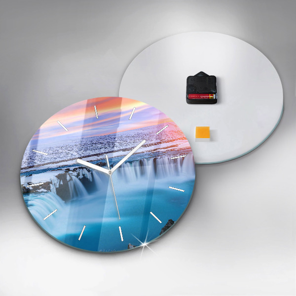 Okrúhle hodiny Vodopád Godafoss Island