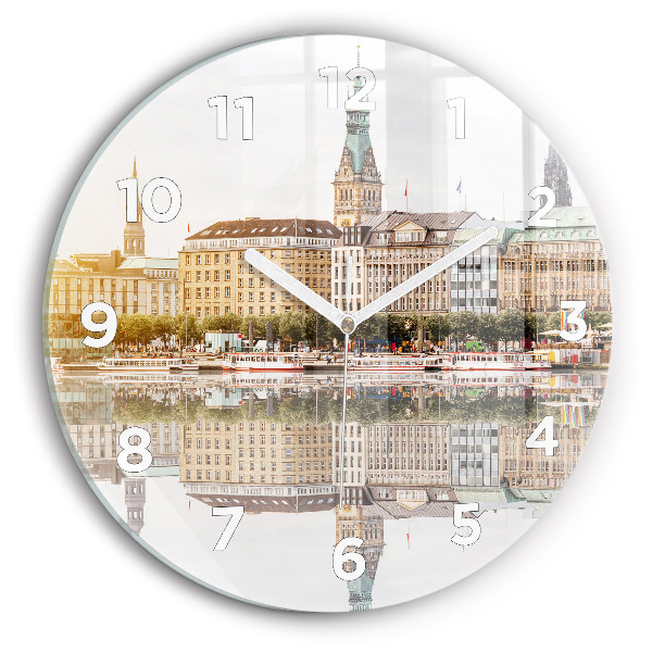 Okrúhle hodiny Rieka Hamburg Nemecko