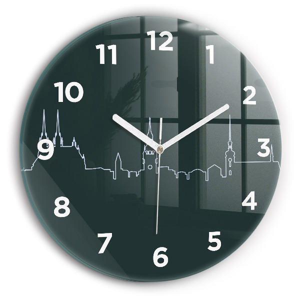 Okrúhle hodiny Line-art mesta Brna