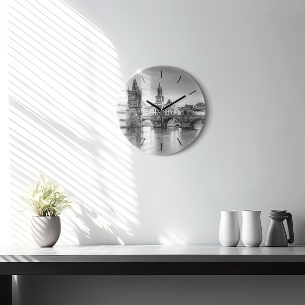 Okrúhle hodiny Karlov most v Prahe