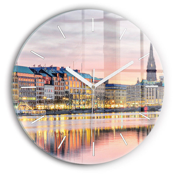 Okrúhle hodiny Alster v Hamburgu