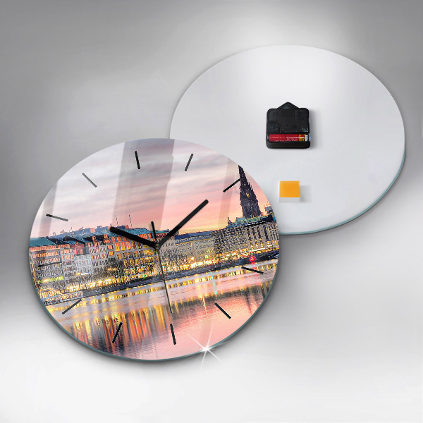 Okrúhle hodiny Alster v Hamburgu