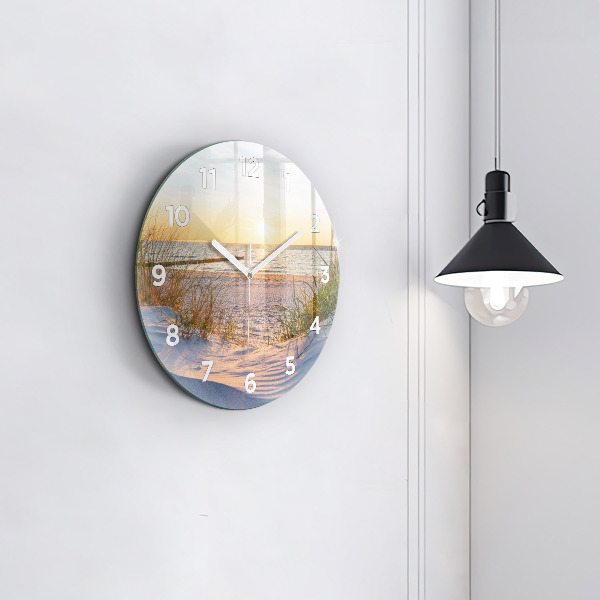 Okrúhle hodiny Západ slnka nad morom