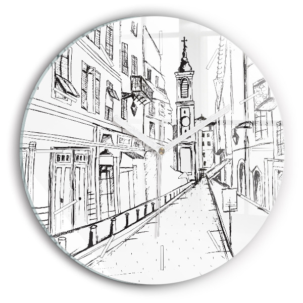 Okrúhle hodiny Kresba mesta Provence