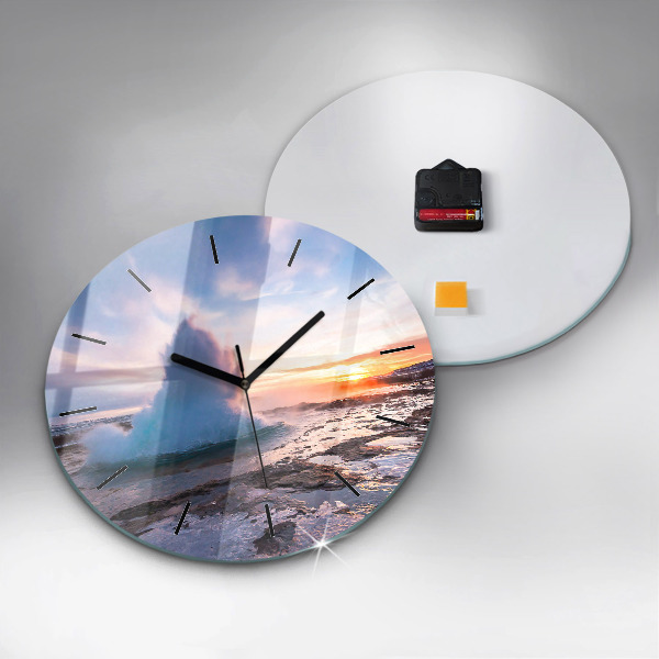 Okrúhle hodiny Gejzír na ostrove Island